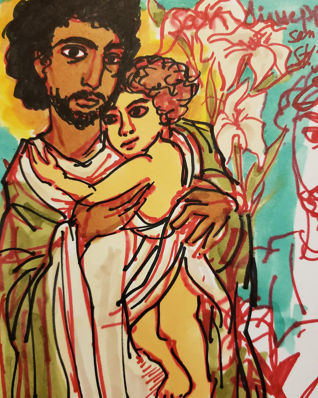 St. Joseph / San Giuseppe print, 5x7in