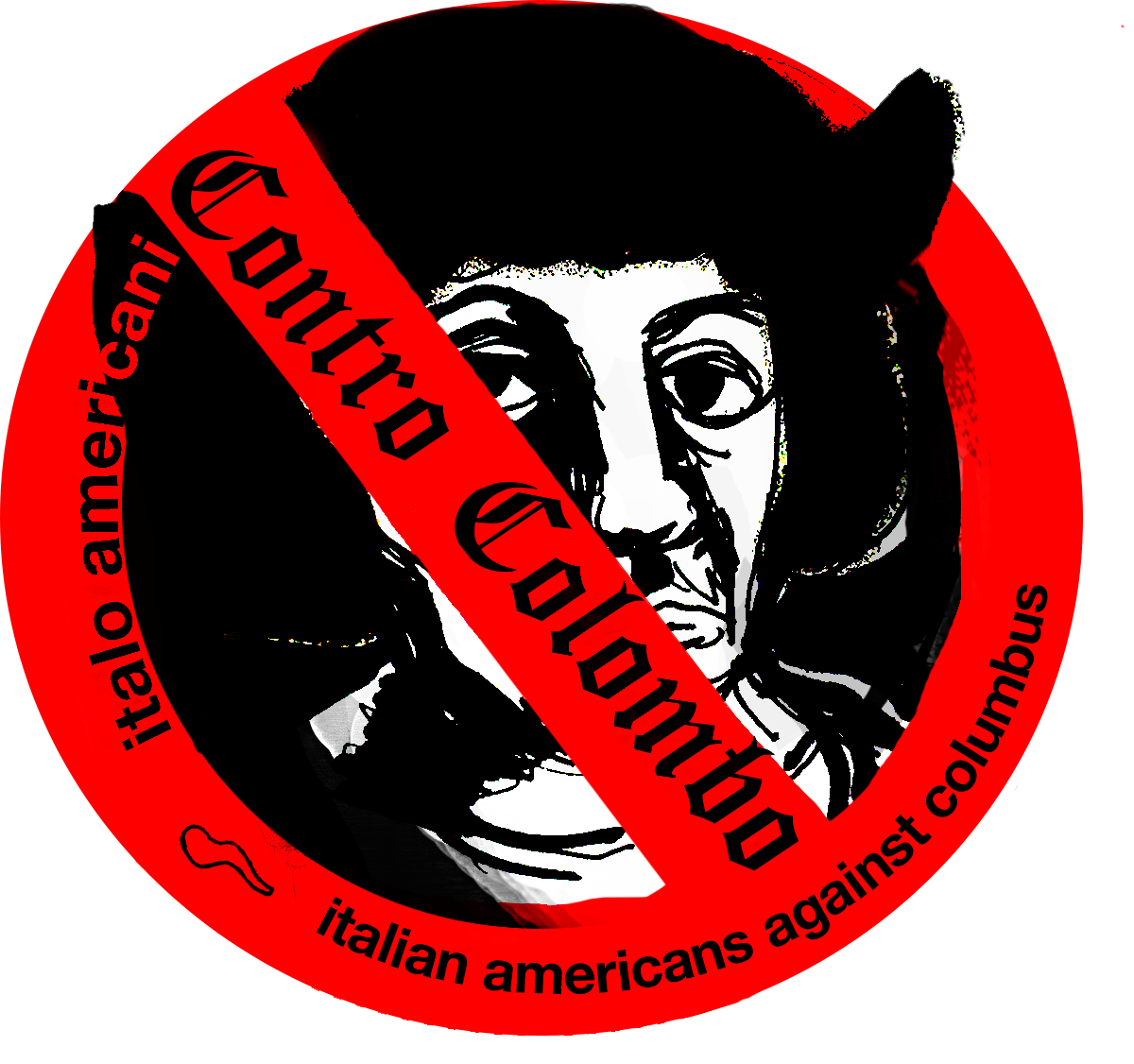 Italian Americans Against Columbus Day print, 5x7in